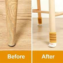 4pcs Double Knitted Thickened Foot Covers - Protect Your Floors From Table & Chair Damage! - Multicolor - View 5