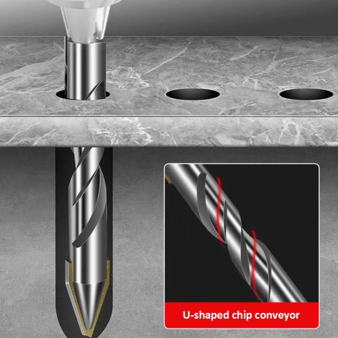 12-tlg Sägezahnbohrer Set Für Fliesen & Keramik - 4-Schneiden Exzenterbohrer 3-12mm