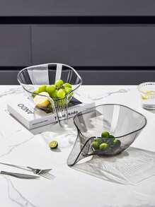 1pc Multifunctional Home Use Rice & Vegetable Washing & Draining Basket, Fruit & Vegetable Storage & Organizing Tool - White - View 1