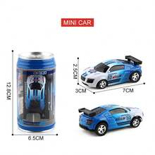 Electric Remote Control Miniature Soda Can Car Racing Model, 4-Way Wireless Car With Obstacles Compatible With Soda Cans - Multicolor - View 9