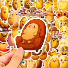 50Pcs Cute Potato Stickers For Water Bottles, Vinyl Waterproof Creative Vegetable Stickers For Laptop Luggage Computer Mobile Phone Guitar Skateboard, Stickers Pack For Teens Adults - Multicolor - View 2