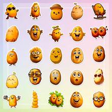 50Pcs Cute Potato Stickers For Water Bottles, Vinyl Waterproof Creative Vegetable Stickers For Laptop Luggage Computer Mobile Phone Guitar Skateboard, Stickers Pack For Teens Adults - Multicolor - View 4
