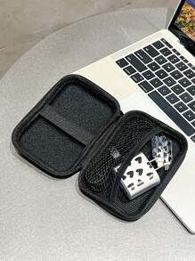 Conjunto de 6 piezas de Bolsa Organizadora de Cable de Eva + 1 Lazo de Cable en forma de corazón de 1.5m + Funda Protectora de cabeza de carga TPU compatible con iPhone 12/13/14, Cable de datos de carga rápida de 20W, con diseño anti-rotura. - Negro - Ver 3