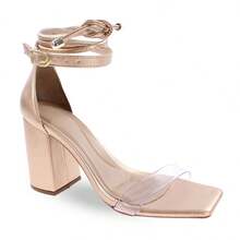 Women Heeled Sandals - 玫瑰金色 - 查看 3