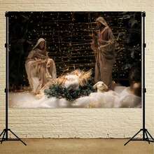 1塊背景布,的誕生裝飾,掛毯布藝,假日派對裝飾,場景掛墻布 - 彩色 - 查看 3