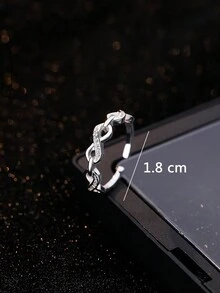 1只時尚無限符號開環戒指,適合女性日常佩戴 - 銀色 - 查看 4