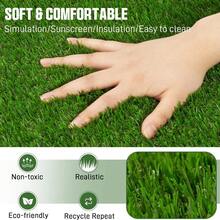 3/6/9 Pcs Artificial Grass Tiles With Interlocking System, Indoor Outdoor Turf Mat Squares Grass Rug,Synthetic Fake Grass For Dogs, Pets, Patio And Balcony - Green 3 PCS - View 7