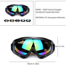 1pc X400 Goggles Ski Goggles Riding Glasses,Outdoor Sand Mirror Motorcycle Sports Glasses,Tactical Protective Dustproof Glasses,Suitable For A Wide Range Of Applications - Multicolor - View 2