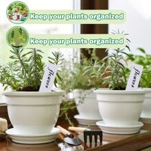 10/50/100/200pcs 4 Inch Plant Labels,Plastic Waterproof Nursery Stake Tags,Plant Name Tags,Pot Marker For Potted Plants, Garden Plant Tags, Garden Decorations - White - View 4