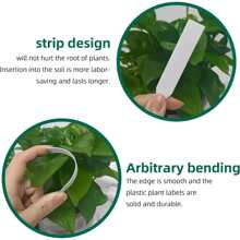 10/50/100/200pcs 4 Inch Plant Labels,Plastic Waterproof Nursery Stake Tags,Plant Name Tags,Pot Marker For Potted Plants, Garden Plant Tags, Garden Decorations - White - View 6