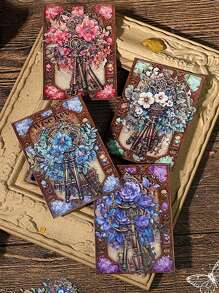 每包10張寵物蕾絲邊裝飾貼紙,diy手工藝品裝飾材料,手機/電腦/筆記本美學配件 - 白色 - 查看 9