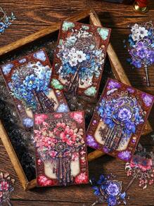 每包10張寵物蕾絲邊裝飾貼紙,diy手工藝品裝飾材料,手機/電腦/筆記本美學配件 - 白色 - 查看 8