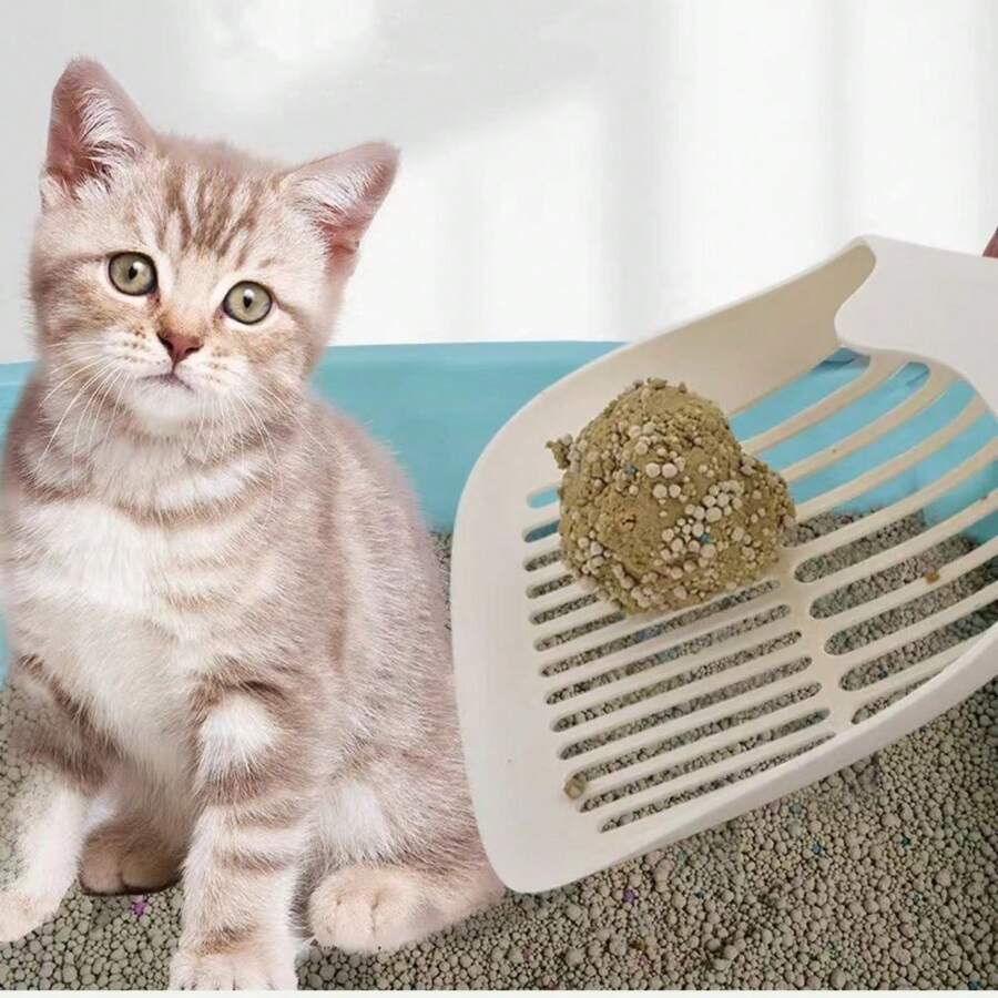 1pc Cat Litter Scoop, Fashionable Pet Cleaning Tool For Daily Use - White - View 1