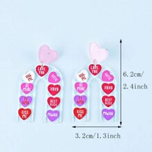 1雙情人節心形和字母形耳環 - 3# - 查看 5