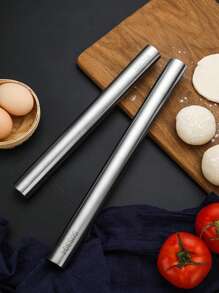 1pc, Rolling Pin, Stainless Steel Rolling Pin, Dough Roller, Rolling Pin For Baking Fondant, Pizza, Pie, Pastry, Pasta, Dough, Cookies,Ideal For Professional Bakers And Pastry Chefs For Restaurant/Food Truck/Bakery - Silver - View 4