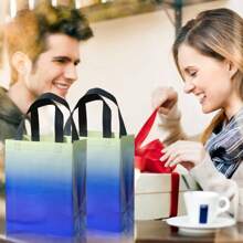 7 件裝不織布漸層禮品袋套裝適用於節慶、派對和購物包裝 - 紅白色 - 查看 3