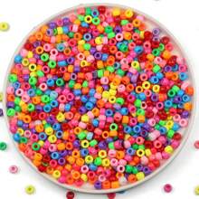 400pcs Acrylic Beads (0.6*0.9mm) Macaron Colored Horse Eye Shape Beads For Diy Bracelets & Necklaces, Jewelry Making Accessory - 400pcs - View 6