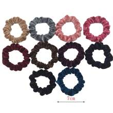 6/10 件/批 天鹅绒女士女孩发圈弹性发带 多色混合纯色时尚马尾辫固定发带配饰发圈 适合日常使用 - 彩色 - 查看 22
