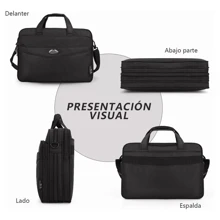 Portafolio Maletín Para Laptop Ejecutivo Crossbody Bolso - Negro - Ver 2