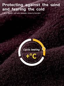 1pc Winter Outdoor Sports Windproof Fleece Reversible Thick Neck Warmer For Cycling, Skiing - Brown - View 4