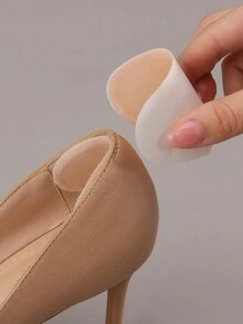1pair Super Soft Silicone Heel Grips For Men And Women, Prevent Heel Slipping And Chafing, Anti-Slip Heel Pads - Beige - View 6