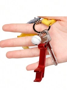 1pc Portable Bottle Opener Keychain - Multicolor - View 3