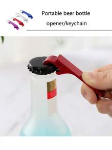1pc Portable Bottle Opener Keychain - Multicolor - View 1
