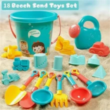 18入組沙灘玩具兒童沙灘玩具套裝, 兒童春遊沙灘套組寶寶沙灘玩具挖沙鏟模型玩具, 兒童沙灘玩具套裝寶寶玩水沙灘大沙鏟沙灘桶挖沙工具沙漏聖誕感恩節禮物聖誕,萬聖節,感恩節禮物 - 彩色 - 查看 6