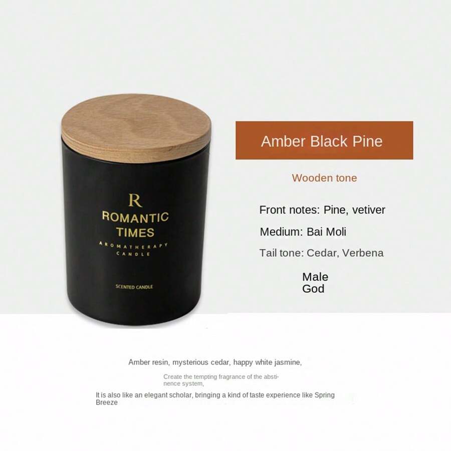 Aromatherapy Soy Wax Candle With Essential Oil For Home Usage, Scented Fragrance Cup For Gift And Decoration - SKU-21-amber Black Pine - View 1