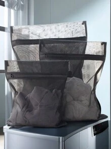 1pc,Black Clothes Washing Bag Mesh Underwear Machine Washing Bag Washing Machine Bag - Black - View 1