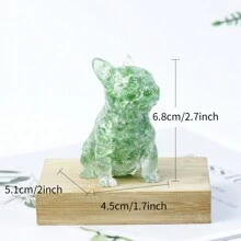 1入組7cm自然水晶狗雕塑,康復水晶樹脂工藝,適用於家庭及辦公室裝飾、情人節禮物、水晶裝飾、寵物狗紀念品 - 綠琉璃 - 查看 2