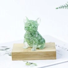 1入組7cm自然水晶狗雕塑,康復水晶樹脂工藝,適用於家庭及辦公室裝飾、情人節禮物、水晶裝飾、寵物狗紀念品 - 綠琉璃 - 查看 1