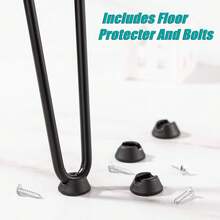 4PCS Premium Hair Clip Table Leg Desk Bench Free Screws And Protective Foot Steel-100mm / 4 " - Black - View 3