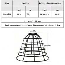 5 Hoop Full Dress Crinoline Cage Bustle Lady Wedding Gown Pannier Petticoat - Black - View 5