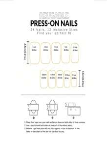 Gentle French Square Fake Nails Light Pink Line Well Pattern Glue On Full Coverage Nail Decor Women Girl 24Pcs Press On Nails Nail Supplies - Multicolor - View 4