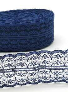 Ls001新品,彩色透明無彈力花邊,適用於diy服飾配件、內衣、沙發、窗簾裝飾/長度：1000公分/寬度：4.5公分 - 藏青 - 查看 4