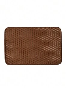 1入組珊瑚絨蜂窩紋地墊,蜂窩紋元素可水洗,柔軟舒適,吸水防滑,適用於浴室、臥室、客廳 - 咖啡棕 - 查看 7