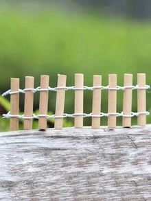 5 件裝苔蘚微景觀木柵欄,微型花園配件,木製工藝裝飾 - 彩色 - 查看 2