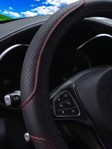 MEIKAXIU 1 Miếng Da 3D Dập nổi Nắp vô lăng ô tô Không có Bên trong Nhẫn , Thoải mái & Mềm mại , Phù hợp 14.5-15 Inch Ô tô/xe hơi Phụ kiện - Đỏ - Xem 6