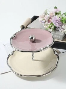 1 件雙層陶瓷蛋糕架,非常適合派對、野餐、戶外活動、聖誕節 - 淺灰紫 - 查看 4