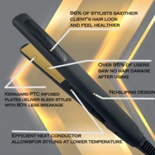 Cinsmile 2 In 1 Mini Hair Straightener,  Ceramic Tourmaline Plate, Beauty Small Lightweight Portable Flat Iron Heating Curler For Home (Black) - Black - View 2