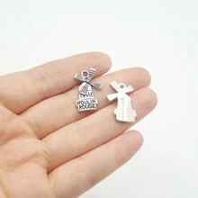 10入組/袋復古合金風車形的diy珠寶吊墜,手工藝材料 - 古青銅 - 查看 2