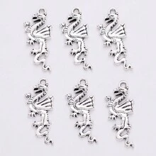 10入組復古合金珠寶配件 Diy 翅膀龍吊墜手工材料 - 古青銅 - 查看 3