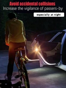 4入組紅色led門安全警示燈,防碰撞感應閃光警示燈,停車燈,防後方追撞指示燈,信號燈感應燈 - 紅色 - 查看 4