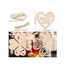 10入組8cm愛心木片,diy空白木片裝飾掛件,手繪掛件,情人節禮物 - 米色 - 查看 8