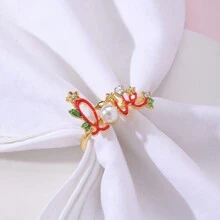 6pcs Valentine's Day Letter LOVE Napkin Rings Table Decoration - Multicolor - View 2