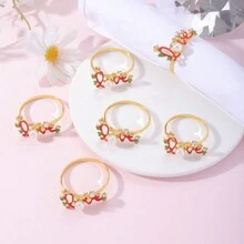 6pcs Valentine's Day Letter LOVE Napkin Rings Table Decoration - Multicolor - View 4