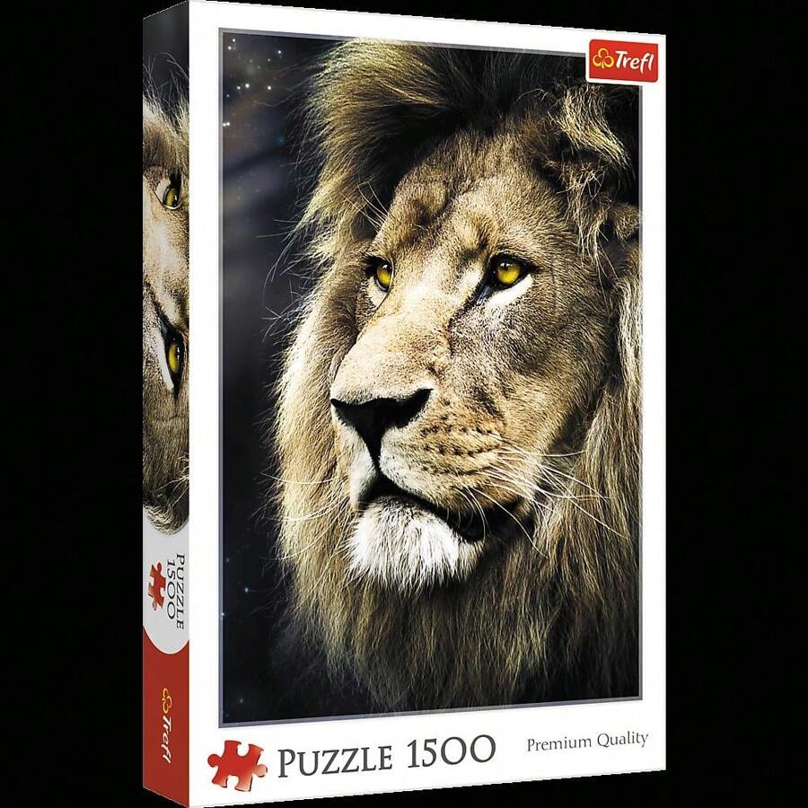 1500 Piece Jigsaw Puzzle, Lion's Portrait, Wild Animal Puzzles, Big Cat Puzzles, Adult Puzzles, Trefl 26139