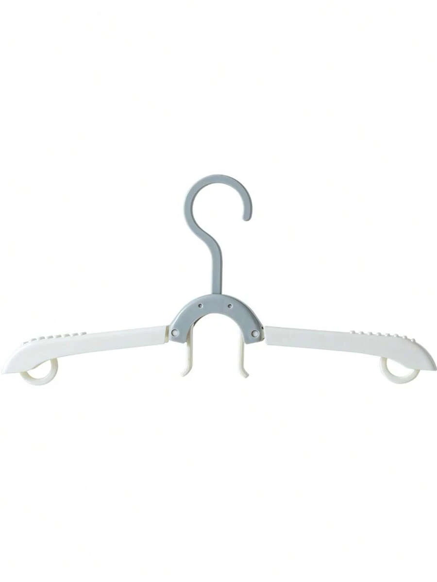 5pcs Multifunctional Foldable Clothes Hanger, Portable Travel/ Business/ Home Clothes Drying Rack - Gray - View 1