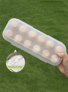 1pc Egg Storage Container, Keep Eggs Fresh, Prevent Eggs From Breaking, With Cover, Portable And Stackable, Suitable For Kitchen, Restaurant, Picnic And Camping, 12/18 Grids, Suitable For Chicken/Duck Eggs, Home Decoration, Christmas Gifts, Home Gifts, Room Decoration - Clear - View 9